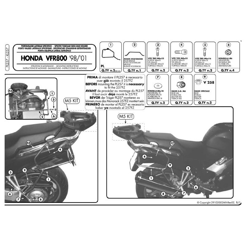 KAPPA STELAŻ KUFRÓW BOCZNYCH MONOKEY HONDA VFR 800 (98-01)