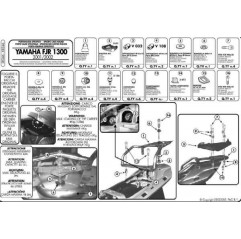 KAPPA STELAŻ KUFRA CENTRALNEGO YAMAHA FJR 1300 (01-05) ( Z PŁYTĄ MONOKEY )