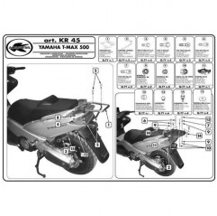 KAPPA STELAŻ KUFRA CENTRALNEGO YAMAHA T-MAX 500 (01-07) ( Z PŁYTĄ MONOKEY )