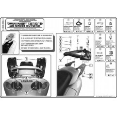 KAPPA STELAŻ KUFRA CENTRALNEGO YAMAHA MAJESTY 125/150/180 (01-11) ( BEZ PŁYTY )