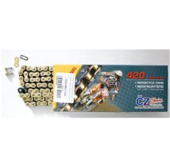 CZ ŁAŃCUCH NAPĘDOWY 420 MX (136 OGNIW) ZŁOTY (MOTOCROSS DO 85 CCM) (22,0 KN) + ZAPINKA