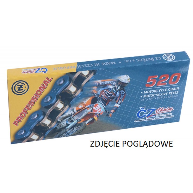 CZ ŁAŃCUCH NAPĘDOWY 520 DZO (108 OGNIW) O-RING BRONZE DO 750 CCM (STREET) (35,6 KN) + ZAKUWKA DRĄŻONA