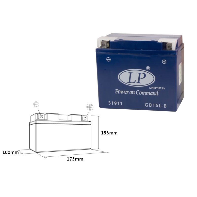 LANDPORT AKUMULATOR ŻELOWY GB16L-B KAWASAKI GPZ 1100 (81-85) BEZOBSŁUGOWY - ZALANY (3)