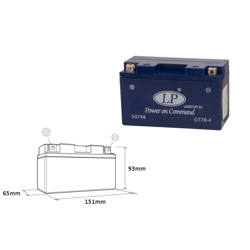 LANDPORT AKUMULATOR ŻELOWY GT7B-4 12V 6,5AH 148X64X90 BEZOBSŁUGOWY - ZALANY (10)