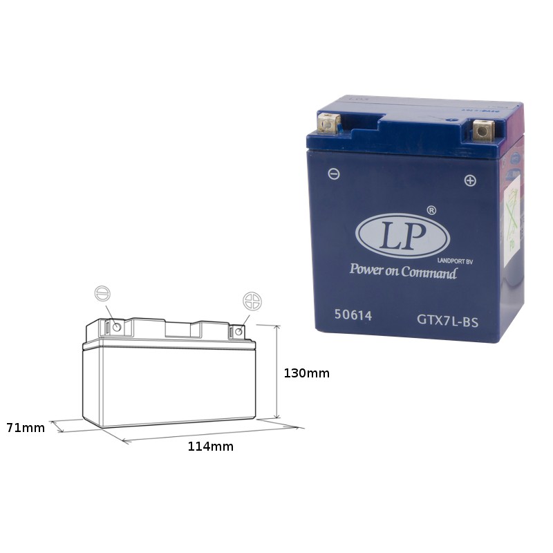 LANDPORT AKUMULATOR ŻELOWY GTX7-3 12V 6AH 114X71X131 BEZOBSŁUGOWY - ZALANY - ZASTĘPUJE GTX7LBS L (10)