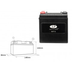 LANDPORT AKUMULATOR HVT-3 12V 14AH 148X86X144 HEAVY V-TWIN BEZOBSŁUGOWY - ZALANY (ZWIĘKSZONY PRĄD ROZRUCHOWY 220A) (PRAWY +) (3)