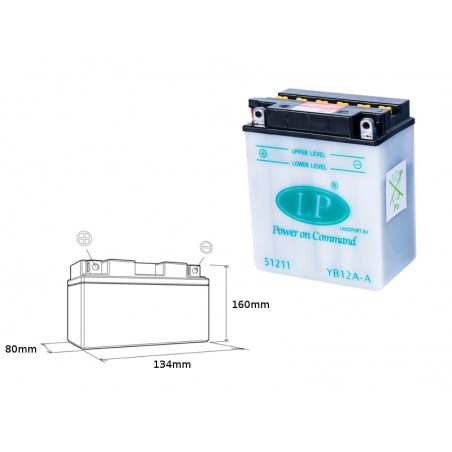 LANDPORT AKUMULATOR YB12A-A 12V 12AH 135X81X161 (GB12AA) OBSŁUGOWY - BEZ ELEKTROLITU (5)