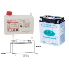 LANDPORT AKUMULATOR YB12A-A 12V 12AH 134X80X160 (GB12AA) OBSŁUGOWY - ELEKTROLIT OSOBNO (4) UE2019/1148