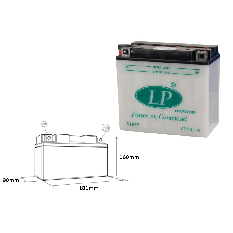 LANDPORT AKUMULATOR YB18L-A 12V 18AH 182X92X164 MOTO GUZZI, GTR 1000, Z 1000/1100 OBSŁUGOWY - BEZ ELEKTROLITU (5)