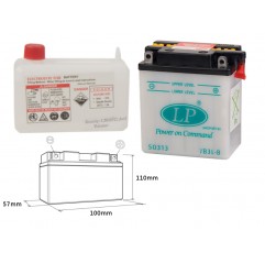 LANDPORT AKUMULATOR YB3L-B 12V 3AH 99X57X111 OBSŁUGOWY - ELEKTROLIT OSOBNO (4) UE2019/1148