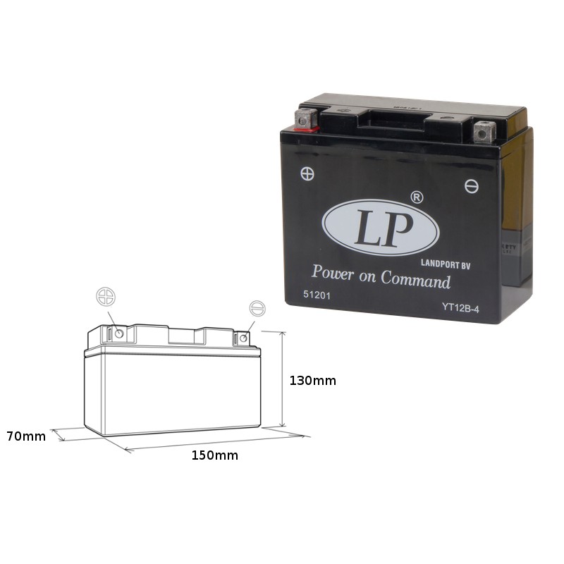 LANDPORT AKUMULATOR YT12B-4 12V 11AH 151X70X130 BEZOBSŁUGOWY - ZALANY (6)