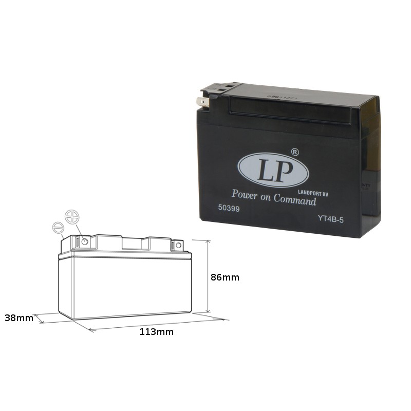 LANDPORT AKUMULATOR YT4B-5 12V 2,5AH 114X39X86 BEZOBSŁUGOWY - ZALANY (15)