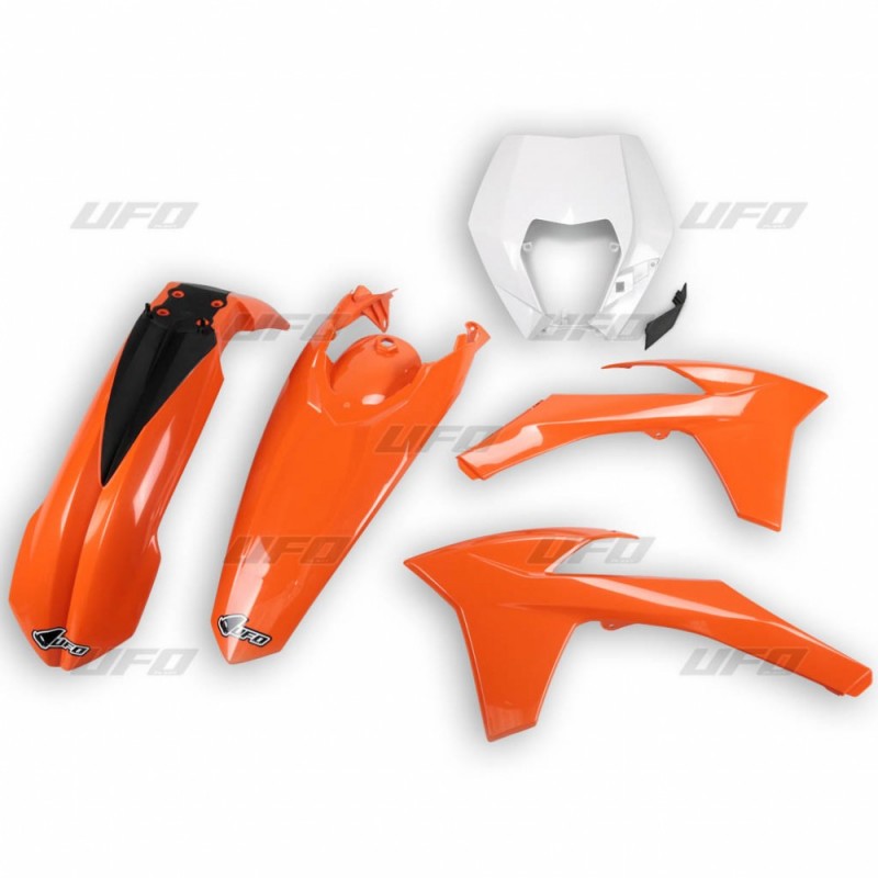 UFO KOMPLET PLASTIKÓW KTM EXC/EXCF '12-'13 KOLOR OEM (BIAŁY POMARAŃCZOWY)