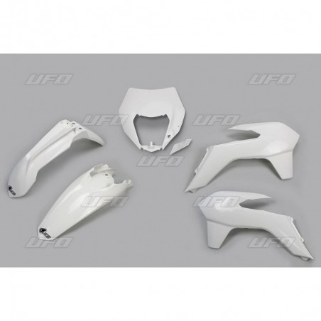 UFO KOMPLET PLASTIKÓW KTM EXC/EXCF '14-'16 KOLOR BIAŁY (Z OSŁONĄ LAMPY)