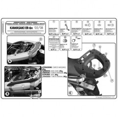 KAPPA STELAŻ KUFRA CENTRALNEGO KAWASAKI ER-6N / ER-6F 650 (05-08) ( BEZ PŁYTY )