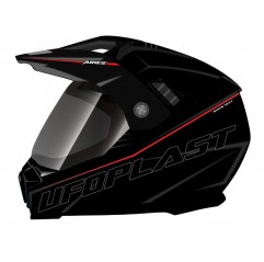 UFO 2023/07 KASK ARIES OFFROAD / DUAL / TOURER / CROSSOVER Z SZYBĄ, DASZKIEM I BLENDĄ PRZECIWSŁONECZNĄ KOLOR CZARNY ROZMIAR XL -