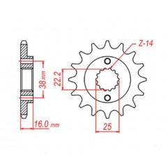 MTX PARTS ZĘBATKA PRZEDNIA 490 15 DUCATI MONSTER 600/750/900 (JTF736.15) (ŁAŃC. 520)