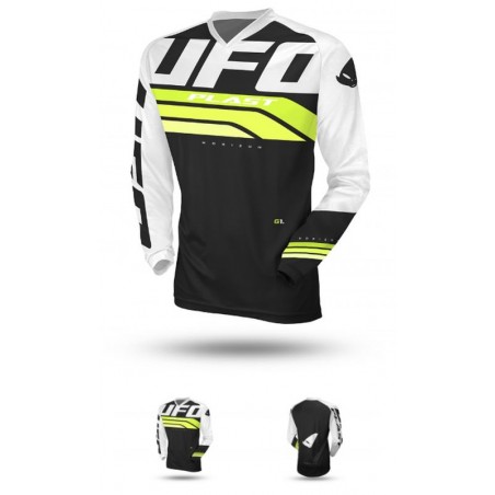 UFO 2023/07 KOSZULKA HORIZON JERSEY CROSS KOLOR CZARNY BIAŁY ŻÓŁTY FLUO ROZMIAR XXXL - UFO KOLEKCJA 2024