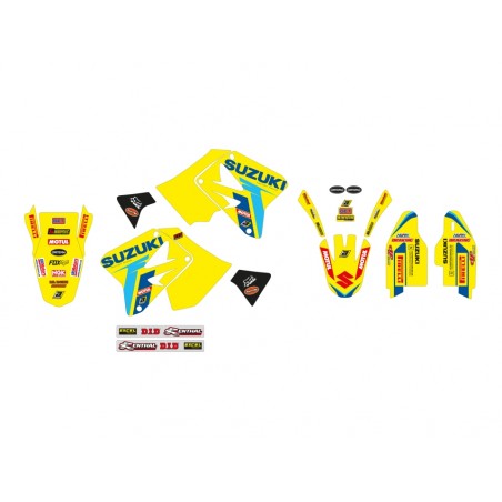 BLACKBIRD KOMPLET NAKLEJEK (OKLEIN) SUZUKI RM 125-250 '01-'22 REPLICA KSRT KEVIN STRIJBOS 20 (ZASTĘPUJE E2318R8) KOLOR ŻÓŁTY