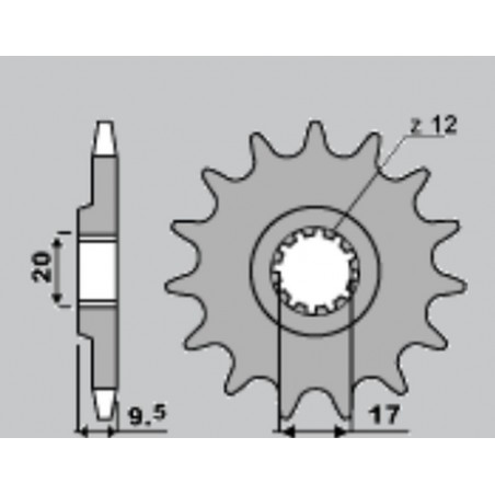 JR ZĘBATKA PRZEDNIA 7005 13 KTM SX 65 '98-'15 (JTF1906.13)