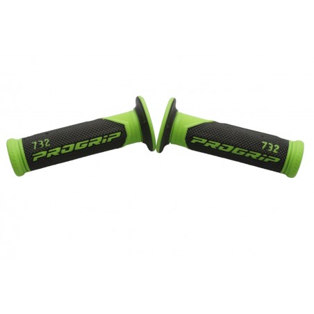 PROGRIP MANETKI PG732 ROAD (22+25MM, DŁ.125MM) KOLOR SZARY/ZIELONY FLUO (DWUSKŁADNIKOWE) (732-391)