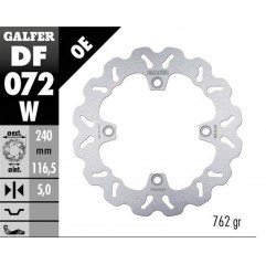 GALFER TARCZA HAMULCOWA TYŁ HONDA CBF 500N '04- CB 600 HORNET '07- CBF 600S/N '04- CB 750 HORNET '22- (WAVE FIXED) (240X116,5X5M