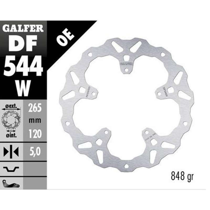 GALFER TARCZA HAMULCOWA TYŁ BMW S 1000XR '20-'22 (WAVE FIXED) (265X120X5MM)