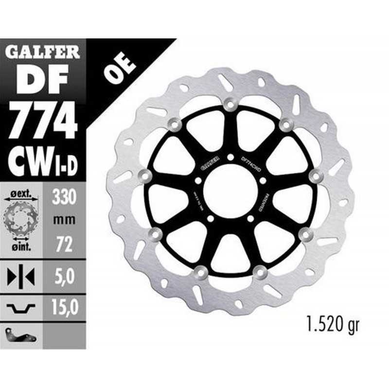 GALFER TARCZA HAMULCOWA PRZÓD DUCATI 1098 '07-'08 1198S/R '09- 1103/1199/1299 PANIGALE '12- MULTISTRADA 1103 V4 '21-23 (PRAWA) (