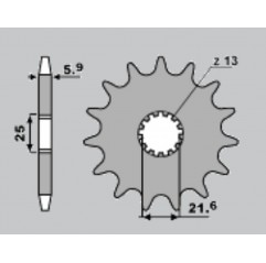 GROSSKOPF PROMOCJA ZĘBATKA PRZEDNIA 565 12 KAWASAKI KXF 450 '06-, YAMAHA YZF 400/426/450 (JTF565.12)