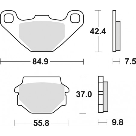 TRW LUCAS KLOCKI HAMULCOWE KH67 ORGANIC APRILIA PEGASO 650 91-00, KAWASAKI KLR 250 84-05, GPZ 500 88-04, KLE 500 91-07, KL / KLR