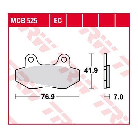 TRW LUCAS KLOCKI HAMULCOWE KH86 ORGANIC HONDA NSR 50 89-96, NSR 80 87-92, FS 125 SONIC 03-, PRZÓD (PROMOCJA)