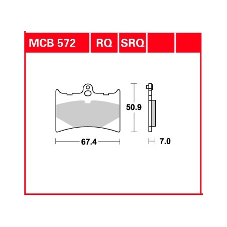 TRW LUCAS KLOCKI HAMULCOWE KH126 ORGANIC APRILIA AF 125 89-92, RS 125 95-06, GILERA NORDWEST 600 91-93, MOTO GUZZI QUOTA 1000 89