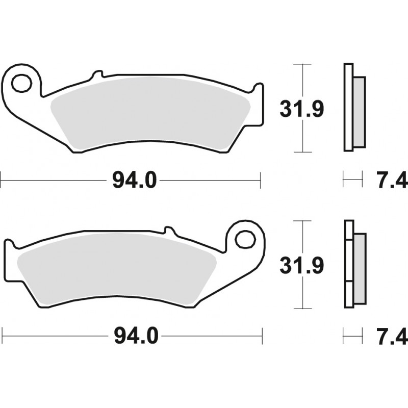 TRW LUCAS KLOCKI HAMULCOWE KH125 SPIEK METALICZNY SINTER OFFROAD (WYCZYNOWE) HONDA CR 125 / 250 87-94, NX / XR 250 88-95, CR 500