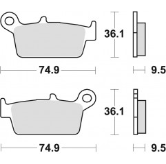 TRW LUCAS KLOCKI HAMULCOWE KH131 ORGANIC HONDA CRF 230 08-10, XR 250 88-97, XR 600 91-99, YAMAHA WR 125 98-07, TYŁ