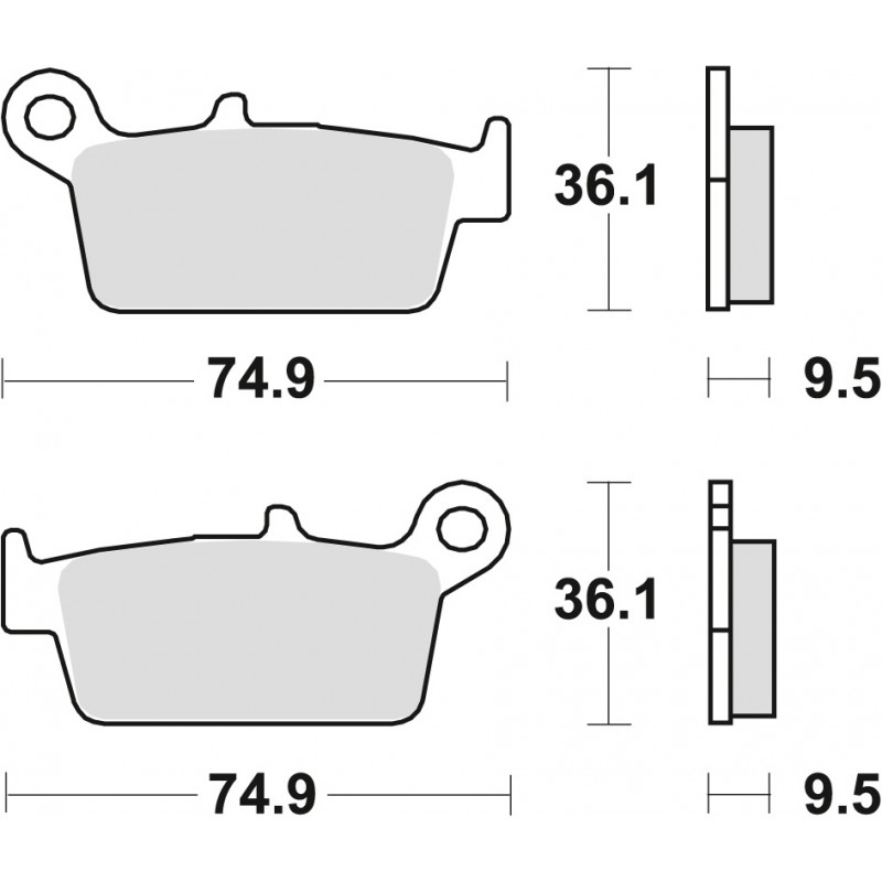 TRW LUCAS KLOCKI HAMULCOWE KH131 ORGANIC HONDA CRF 230 08-10, XR 250 88-97, XR 600 91-99, YAMAHA WR 125 98-07, TYŁ