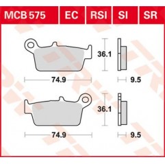 TRW LUCAS KLOCKI HAMULCOWE KH131 SINTER OFFROAD HONDA CRF 230 08-10, XR 250 88-97, XR 600 91-99, YAMAHA WR 125 98-07, TYŁ