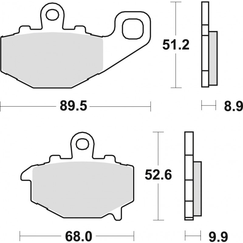 TRW LUCAS KLOCKI HAMULCOWE KH192 ORGANIC KAWASAKI ZX6R 600 94-16, ZX6R 636 02-06, ER6 06-16, VERSYS 650 07-14, Z 750 04-06, ZX9R