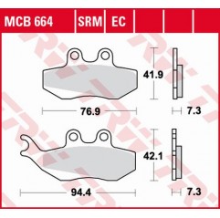TRW LUCAS KLOCKI HAMULCOWE KH194 ORGANIC APRILIA RS 50 99-10, RX 50 95-06, PEGASO 125 92-95, RX 125 92-99, PRZÓD (PROMOCJA)