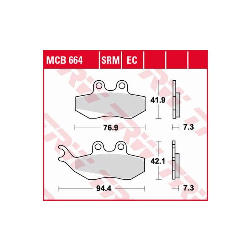 TRW LUCAS KLOCKI HAMULCOWE KH194 ORGANIC APRILIA RS 50 99-10, RX 50 95-06, PEGASO 125 92-95, RX 125 92-99, PRZÓD (PROMOCJA)