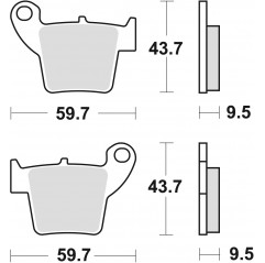 TRW LUCAS KLOCKI HAMULCOWE KH346 SINTER OFFROAD (WYCZYNOWE) HONDA CRF 250 04-, CRF 450 02-, TYŁ