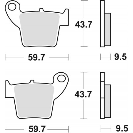 TRW LUCAS KLOCKI HAMULCOWE KH346 SINTER OFFROAD (WYCZYNOWE) HONDA CRF 250 04-, CRF 450 02-, TYŁ