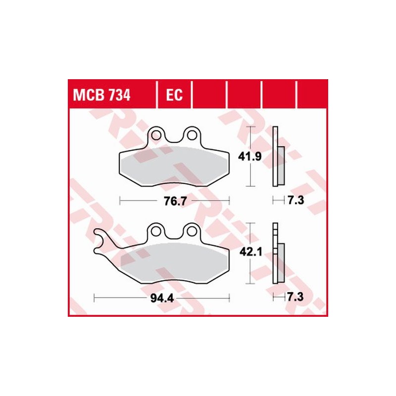 TRW LUCAS KLOCKI HAMULCOWE KH194 ORGANIC APRILIA SX 50 14-, YAMAHA DT 50 04-08, TZR 50 03-20, XT 125 05-11, PRZÓD