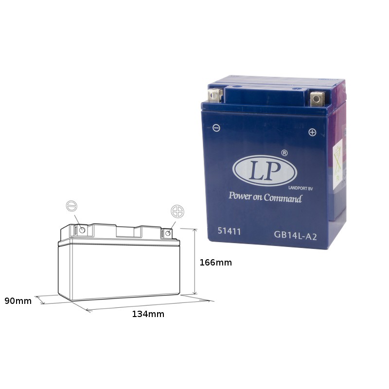 LANDPORT AKUMULATOR ŻELOWY GB14L-A2 12V 14AH 135X91X167 BEZOBSŁUGOWY - ZALANY (4)