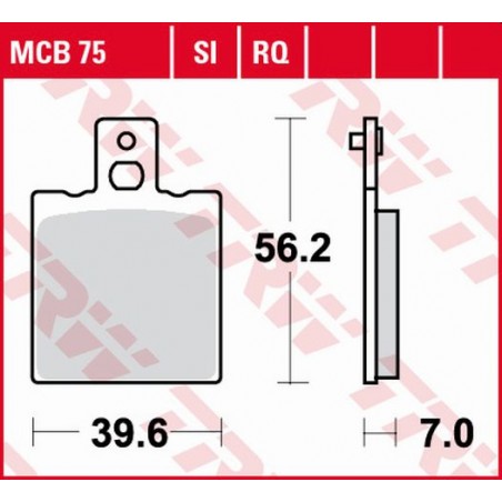 TRW LUCAS KLOCKI HAMULCOWE KH47 ORGANIC APRILIA AF-1 / ET 50 87-90, AF-1 125 88-92, RS 250 95-02, YAMAHA SZR 660 95-98, TYŁ