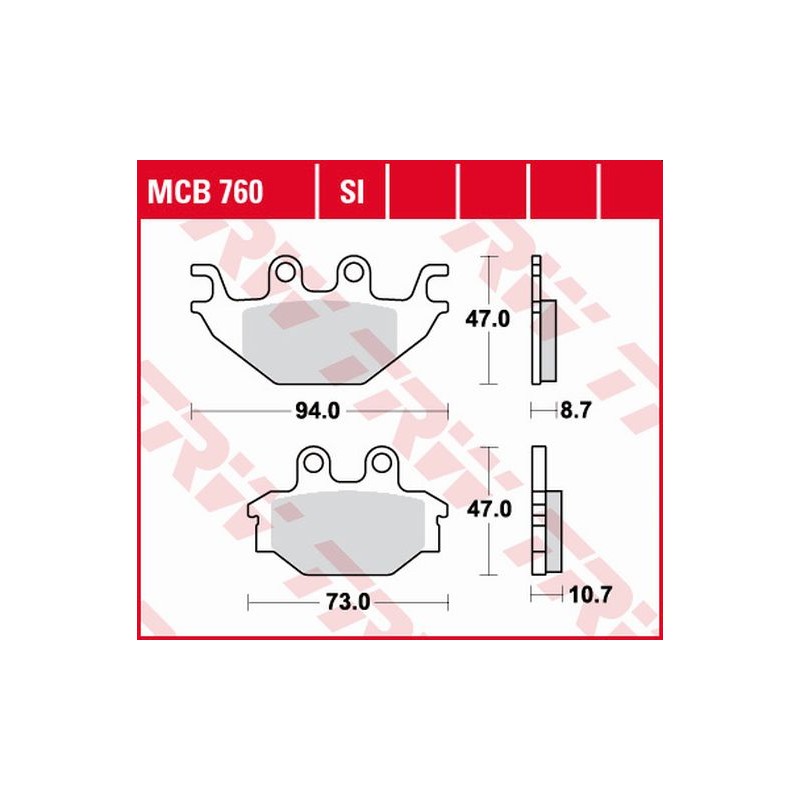 TRW LUCAS KLOCKI HAMULCOWE KH377 ORGANIC YAMAHA MT 125 14-, YZF 125 08-18, TYŁ