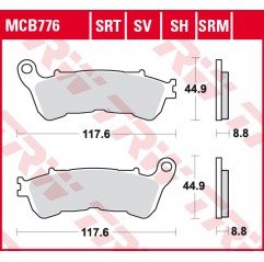 TRW LUCAS KLOCKI HAMULCOWE KH388 SINTER STREET HONDA CBF 500 04-08, CBF 600 04-15, NT 700 V 06-13, XL 700 V 08-13, XL 1000 V 04-