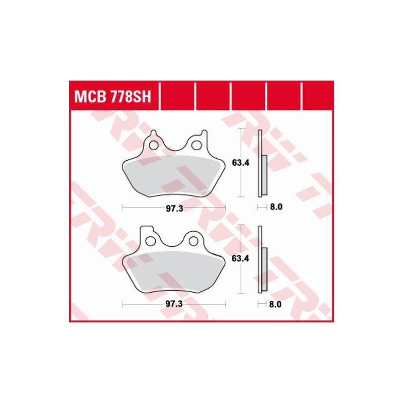 TRW LUCAS KLOCKI HAMULCOWE KH400 SINTER STREET XL 883 99-03, XL 1200 00-03, FLHRI / FLSTC / FXD 1450 99-07, FLHRC / FLHX / FXDL 