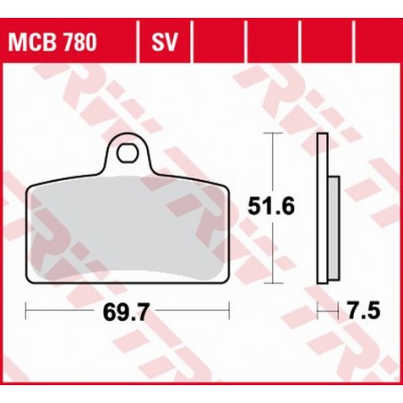 TRW LUCAS KLOCKI HAMULCOWE KH399 ORGANIC APRILIA RS4 50 11-, RS4 125 11-, TUONO 125 17-, PRZÓD