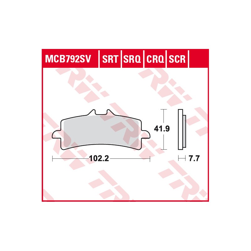 TRW LUCAS KLOCKI HAMULCOWE KH447 SINTER STREET APRILIA RSV4 09-, DUCATI V4 PANIGALE 18-, PANIGALE 1299 15-, KAWASAKI H2 15-, ZX1