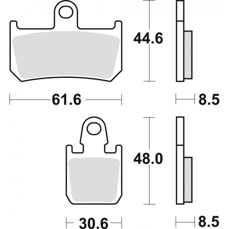 TRW LUCAS KLOCKI HAMULCOWE KH442/4 SINTER STREET YAMAHA R1 06-14, MT-01 05-12, XV 1700 09-16, PRZÓD